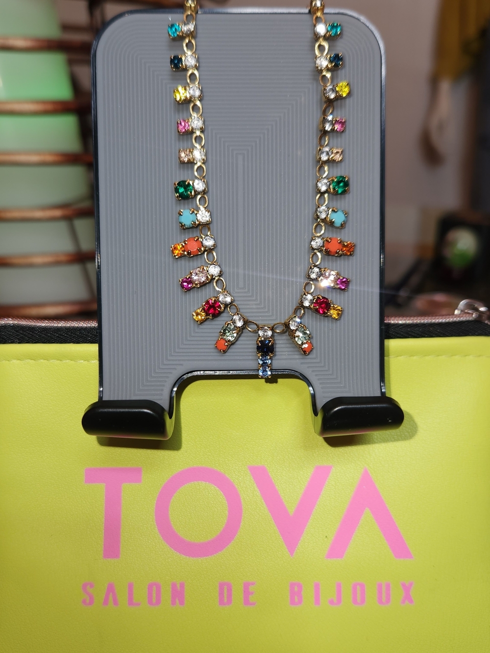 TOVA Multicolor Crystal Necklace Mini Rydell